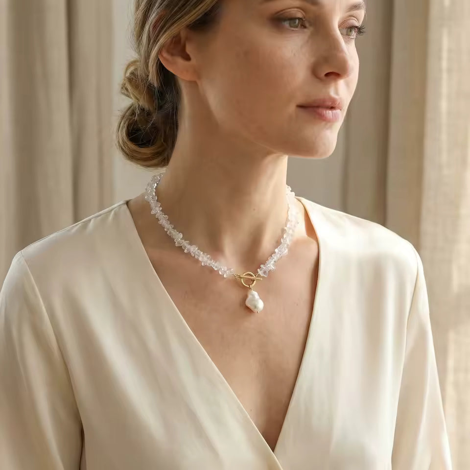 Turquoise Bead Pearl Necklace