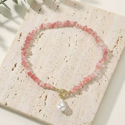 Turquoise Bead Pearl Necklace