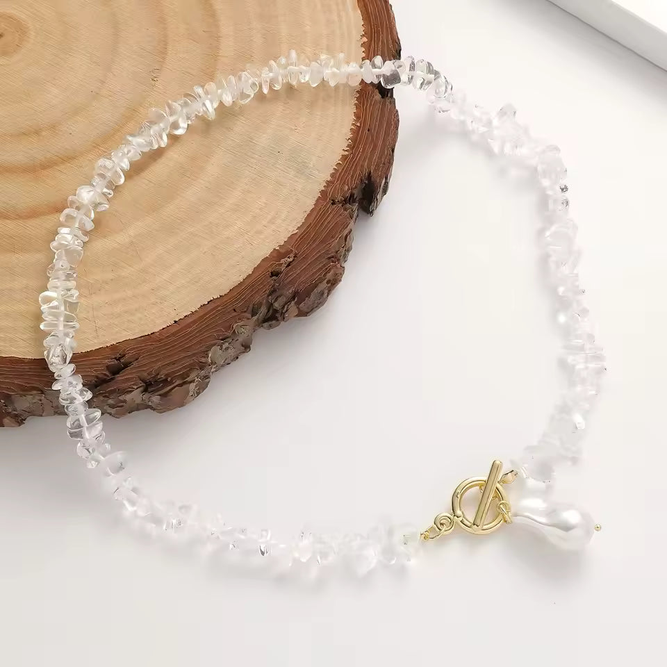 Turquoise Bead Pearl Necklace