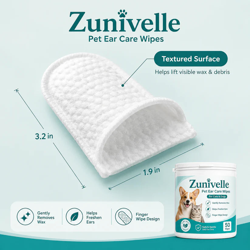 Zunivelle™ Pet Ear Cleaner Finger Wipes