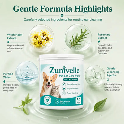 Zunivelle™ Pet Ear Cleaner Finger Wipes