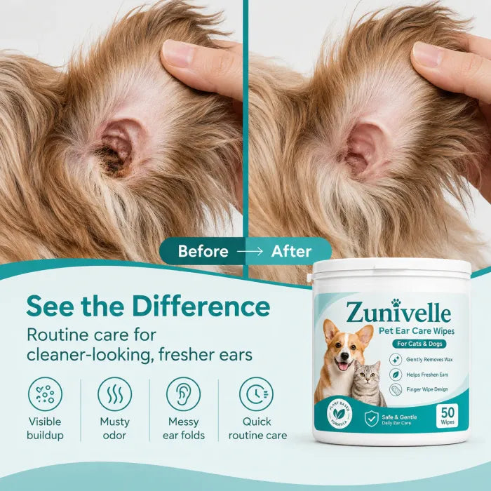 Zunivelle™ Pet Ear Cleaner Finger Wipes