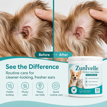 Zunivelle™ Pet Ear Cleaner Finger Wipes