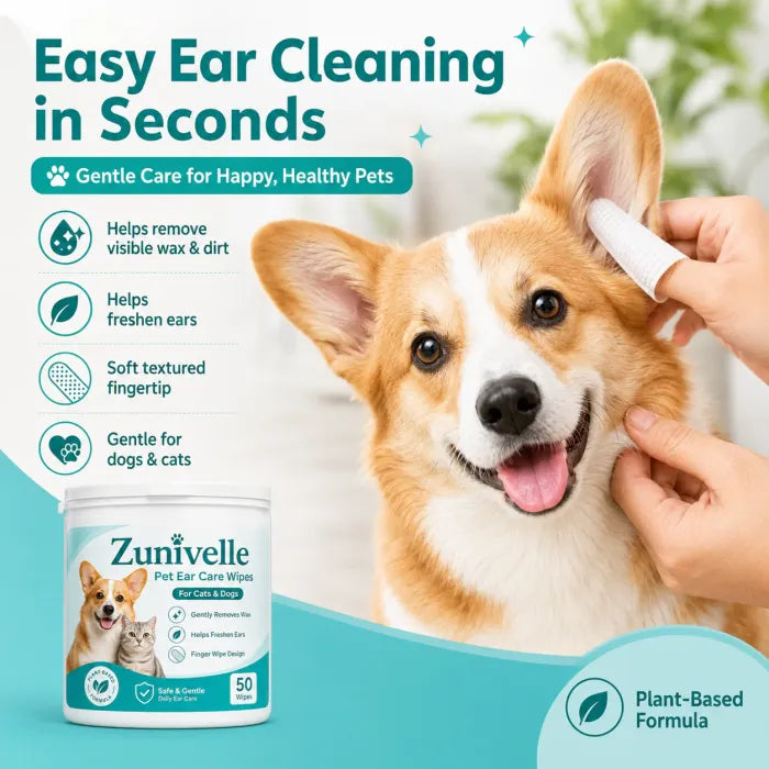 Zunivelle™ Pet Ear Cleaner Finger Wipes